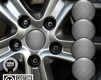 Wheel Hub Cap Stickers Carbon Design - set 4/ Stylish Emblem Decoration for your Rims / Decals Wheel accessories
