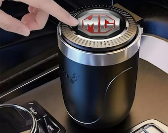 Stylish Car Ashtray with Logo MG – Elegant Auto Accessory | Portable Ashtray with Lid and LED Light