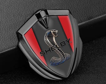 Metal Car Emblem with Silicone Logo Shelby – Stylish Auto Decoration, Weather-Resistant Badge, Size 60/65mm