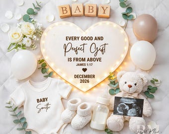 Christian Pregnancy Announcement Template | Bible Verse, Baby Reveal (Digital Download)