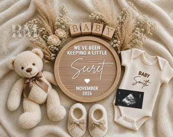 Pregnancy Announcement Template: Gender Neutral Social Media Reveal (Digital Download)