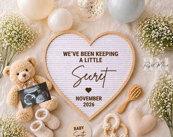 Minimalist Pregnancy Announcement Canva Template: Simple Gender Neutral Baby Reveal | Editable Template | Instant Digital Download