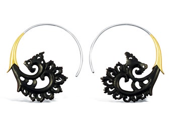 Isabelle Swirls - S/Horn Earrings