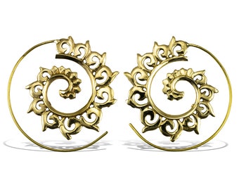 Flowing Spirals - M/Brass Earrings
