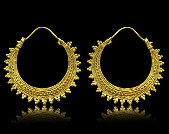 Hilltribe Hoops - M/Brass Earrings