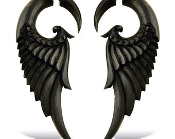 Forest Wings L/Horn - Fake Gauges, Hand Carved