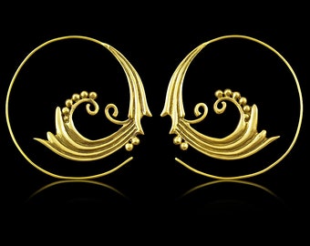 Alma Spirals - L/Brass Earrings