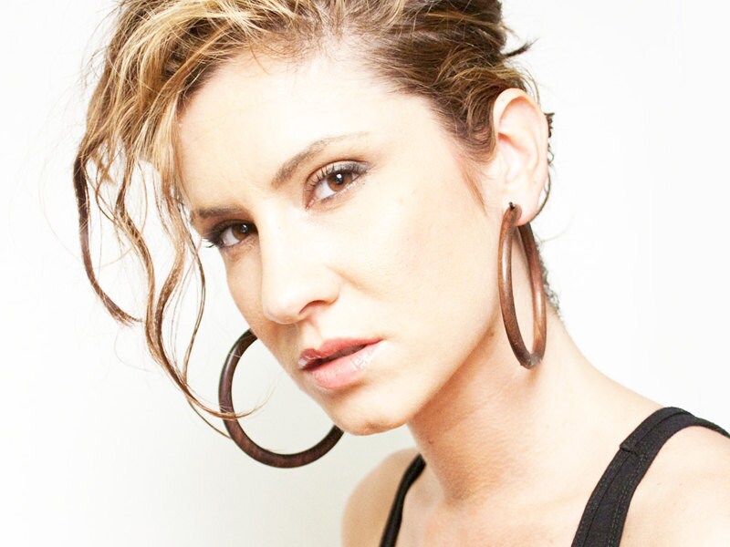 XL Brown Wooden Hoops - Post Earrings