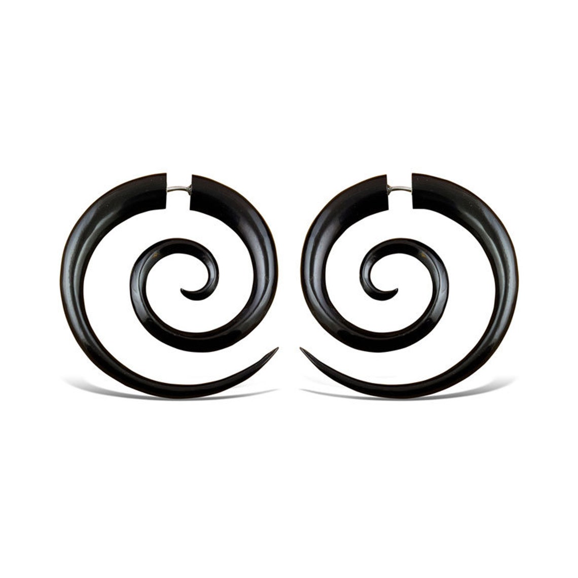 Double Spirals Large Fake Gauges Fake Plugs Handmade Horn Etsy
