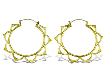 Sunrise Hoops L/Brass - Silver Post