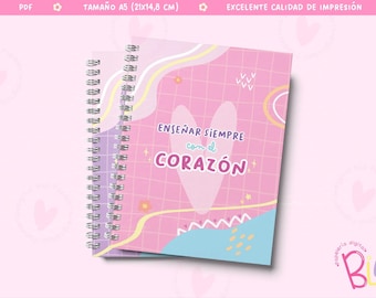 Archivo digital Planificador docente, editable, imprimible, planner, agenda maestra, agenda profesora, papelería bonita, plantilla agenda