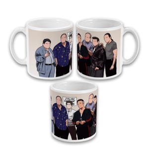 Sopranos Hand-Drawn Mug – 11oz Ceramic Coffee Cup | Tony Soprano TV Show Gift | Mafia Fan Mug | Cult Series Pop Culture Mug