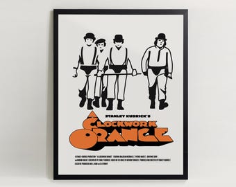 A Clockwork Orange affischtryck, Stanley Kubrick väggkonst, retro filmaffisch, digital nedladdning