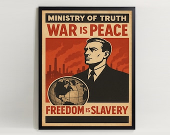 Sanningsministeriets affisch: Orwellsk propagandakonst från 1984 (digital nedladdning)