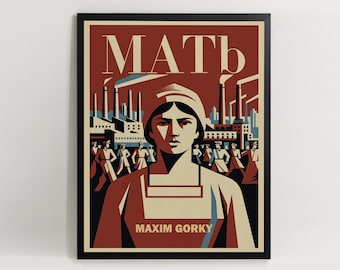 Mor/MATb av Maxim Gorky inspirerad väggkonstposter endast digital nedladdning