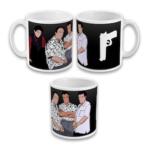 The Sopranos Tony Soprano Mug – Hand-Drawn 11oz Ceramic Coffee Cup | Mob Boss Fan Art Gift | Cult TV Show Inspired Mug