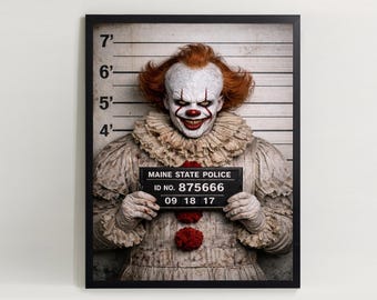 Pennywise Mugshot IT-väggkonst, endast digital nedladdning
