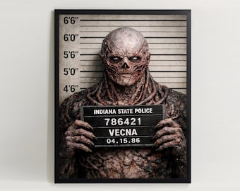 Vecna Mugshot Väggkonst Poster Endast Digital Nedladdning
