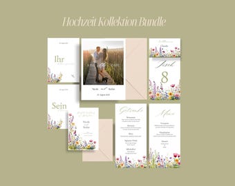 Invito per matrimonio con fiori romantici e giocosi