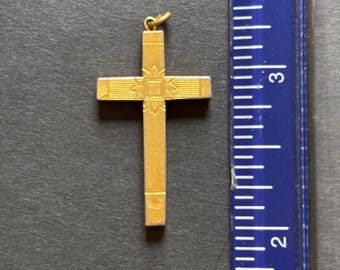 Vintage Art Deco Gold-plated Petit Crucifix Pendant