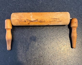 Vintage Wooden Rolling Pin with Angled Handles