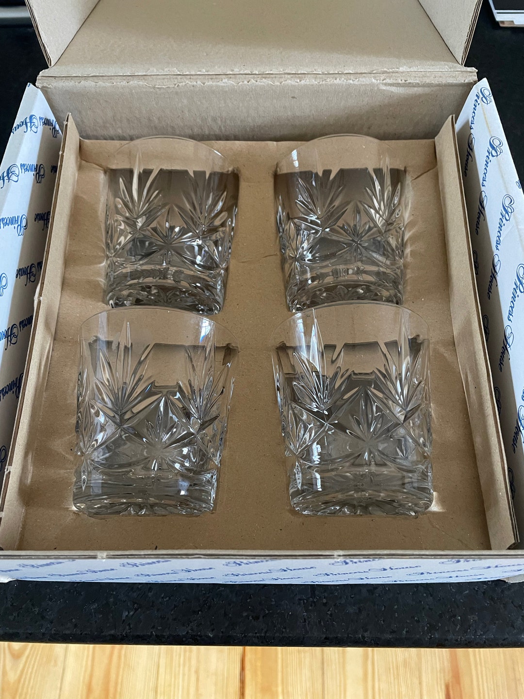 Four Lead Crystal Old Fashioned Glasses by Princess House Etsy