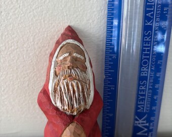 Unique Vintage Handcrafted Meditating Santa Signed by Artist Rick B.