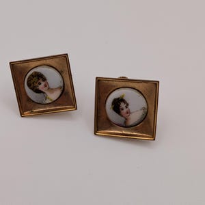 Antique Cameo Earrings 12K Gold