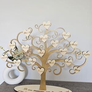 Albero Della Vita, con base per incisione o logo, decorazione con cuori.