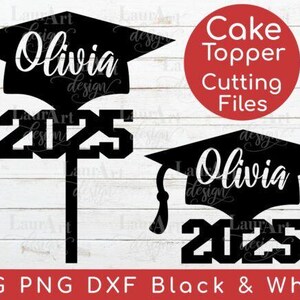 CakeTopper_festa di Laurea file .svg .png .dxf black e white