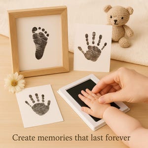 Kit de huellas de manos de bebé no tóxico: captura las huellas de pies y manos de tu recién nacido para recuerdos y regalos. Recuerdos perfectos para bebés.