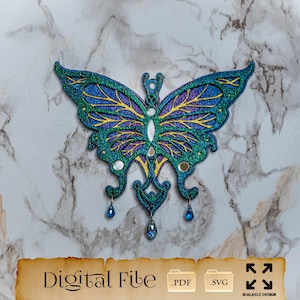 Digitale Laser Cut Datei Fee Schmetterling Wandkunst