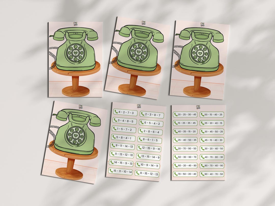 Printable Phone Number Game: Preschool Fine Motor Activity (digital ...
