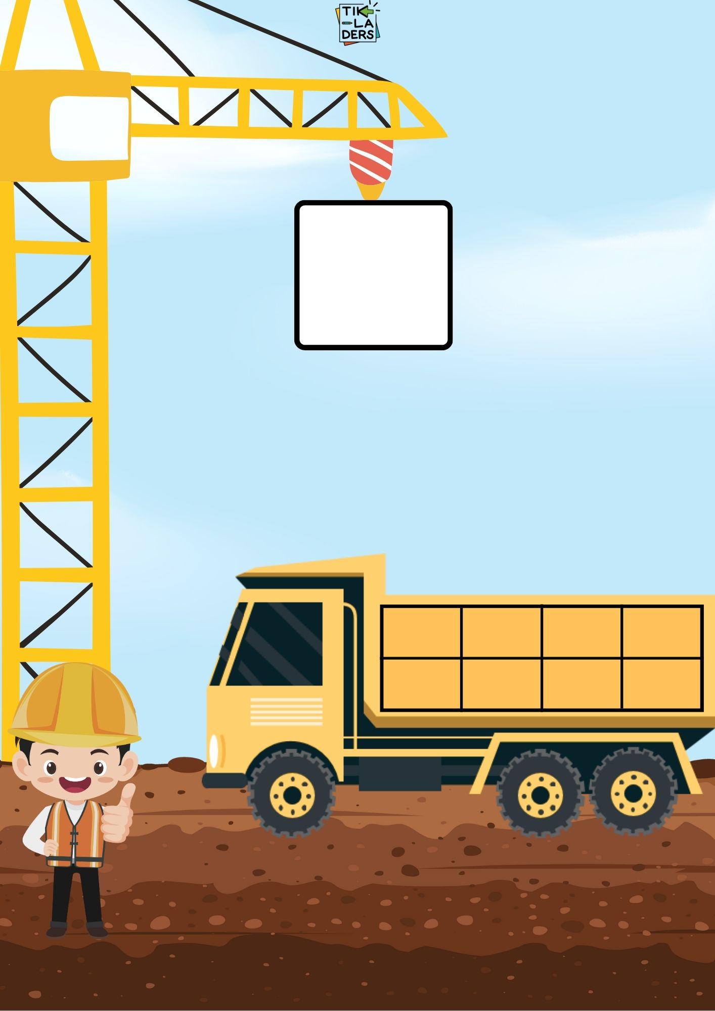 Printable Construction Math Game: Color Value Addition (digital ...