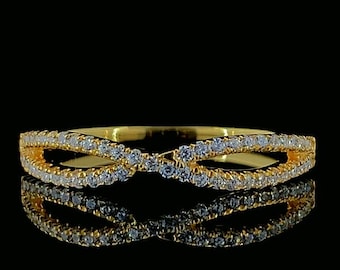 Verschlungenen Labor Diamant Ring, 14K Gold Infinity Ring