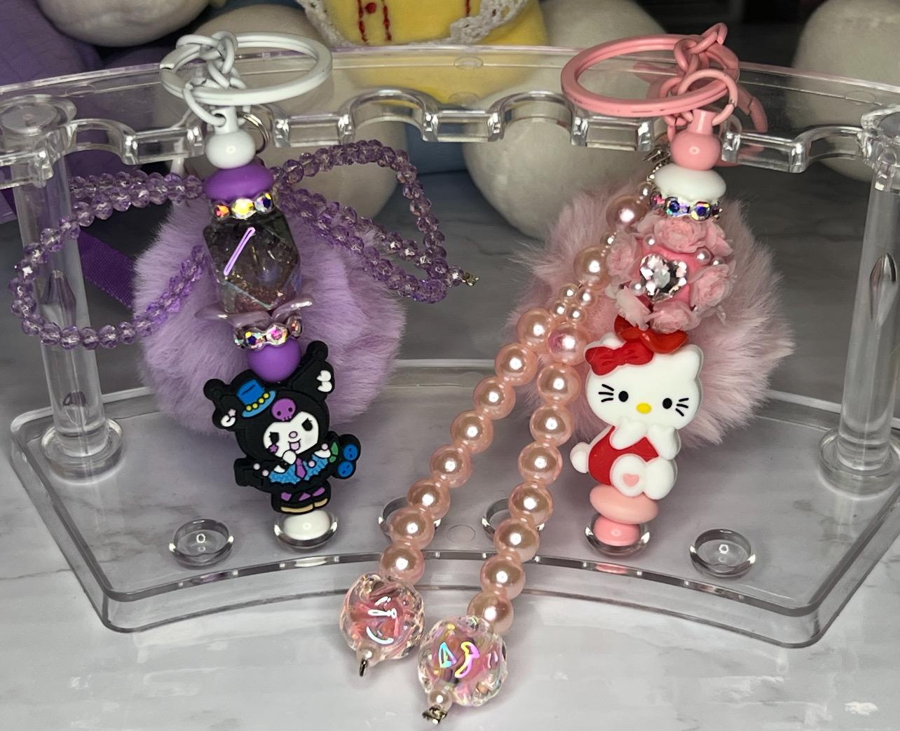 Hello Kitty Keychain | Kuromi Keychain | Beaded Keychain