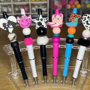 Beaded Cowgirl Pens: Refillable Black Ink