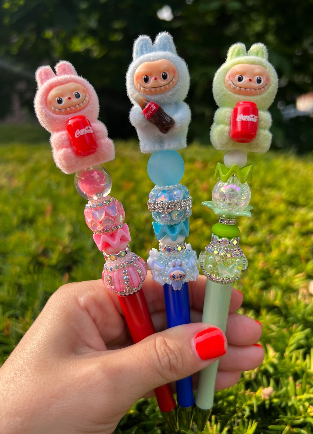 Labubu Beaded Pens | Labubu Pens | Labubu | Labubu Coa-Cola Pens | Custom Made Pens | Character Pens | Beaded Pens | PopMart