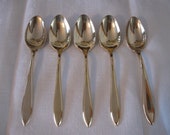 Vintage Dirilyte Regal Teaspoons Five Bronze Alloy Gold color Very Good Condition Collectible Elegant Dining Durable