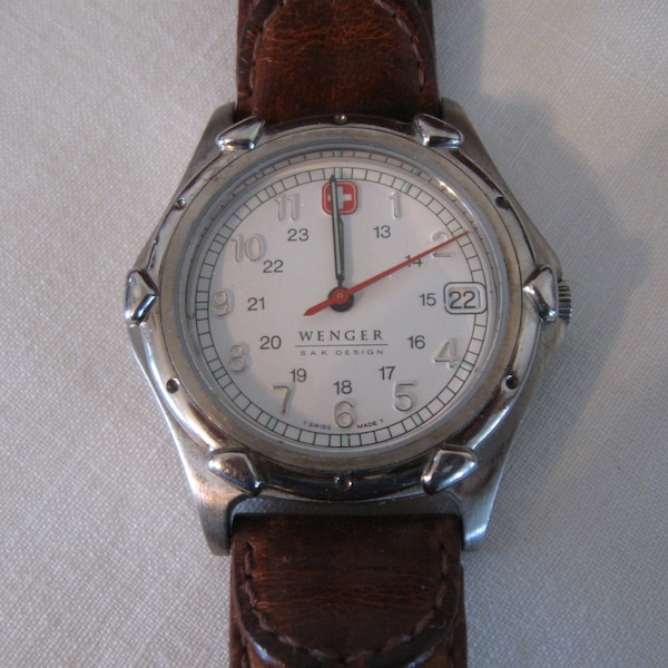 Vintage Wenger Sak Design Swiss Mens Watch VERY GOOD Condition  Quartz  Water Resistant 100M  Perfect Time  Gift