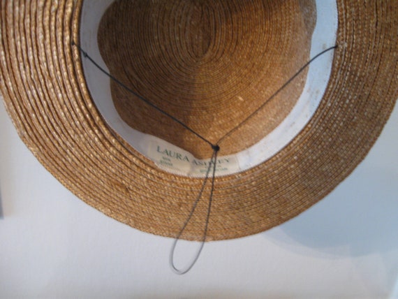 SALE 80s Vintage Laura Ashley Childs Straw Hat  E… - image 8