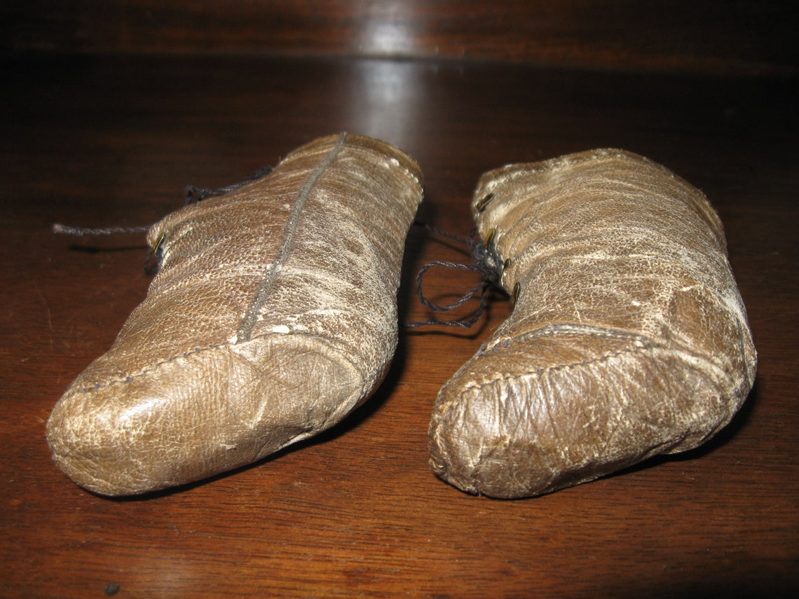 SALE 1800s Leather Victorian Doll Shoes for French or German Etsy