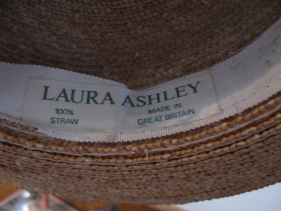 SALE 80s Vintage Laura Ashley Childs Straw Hat  E… - image 7