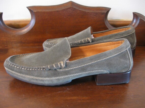 Cole Haan Olive Green Suede Loafers in 