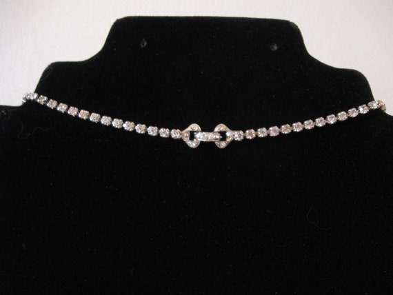 Gorgeous Clear Rhinestone Necklace with Baquettes… - image 5