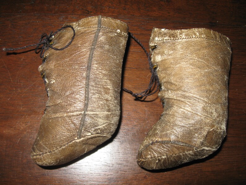 SALE 1800s Leather Victorian Doll Shoes for French or German Etsy