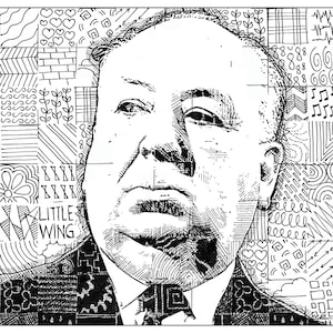 Alfred Hitchcock Poster - Patterned digital art file