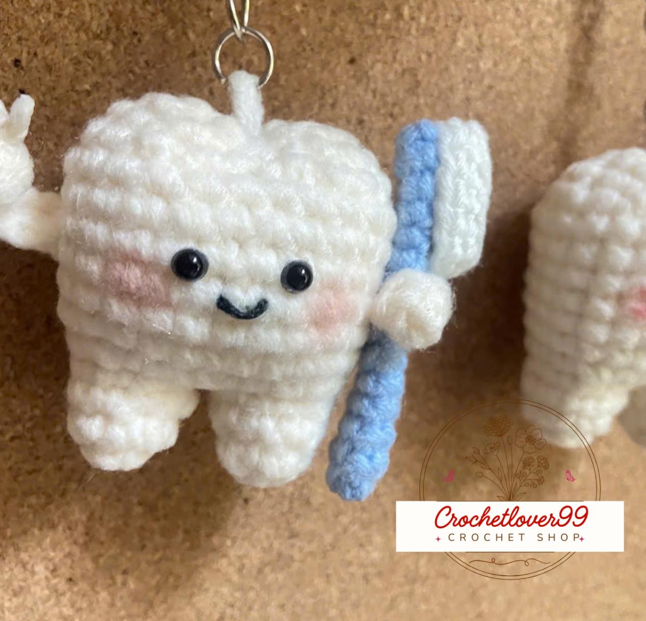 Kawaii Tooth Fairy Crochet Pattern PDF | Cute Tooth Keychain Amigurumi ...