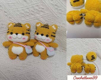 Cute Tiger Amigurumi Crochet Pattern PDF | Animal Keychain Toy | Beginner Friendly | Step-by-Step Plush Doll Tutorial