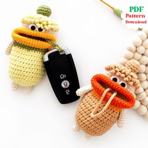 Monster Key Cover Crochet Pattern PDF | Cute Amigurumi Key Holder | Beginner Crochet Gift | Big Mouth Key Cozy | Digital Download